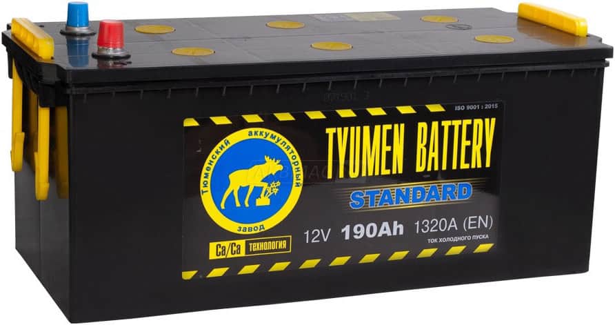 Аккумулятор Тюмень Standard 190 рус 190Ач 1320А прям. пол.