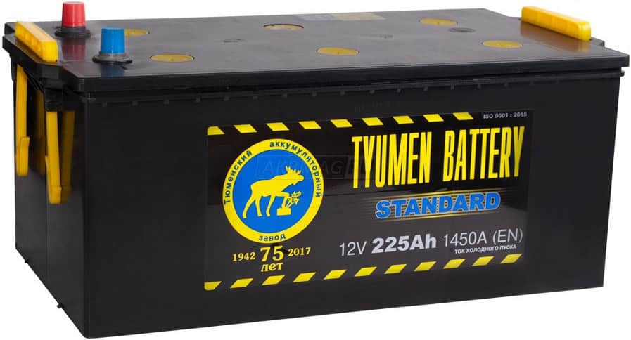 Аккумулятор Тюмень Standard 225 euro 225Ач 1500А обр. пол.